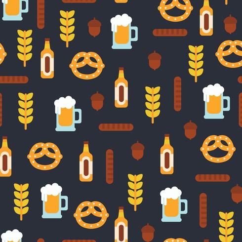 Flat Design Oktoberfest Pattern vector