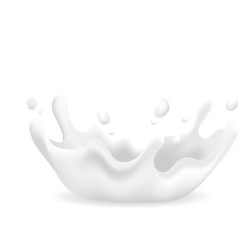 Chapoteo líquido realista leche blanca vector
