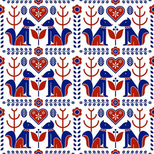 Scandinavian Folk Pattern Seamless vector