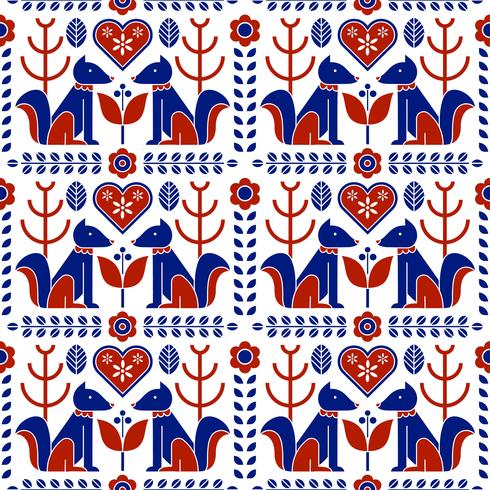 Scandinavian Folk Pattern Seamless vector