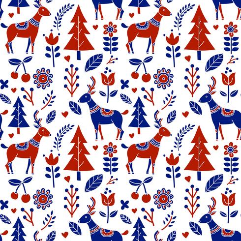 Scandinavian Folk Pattern Vector