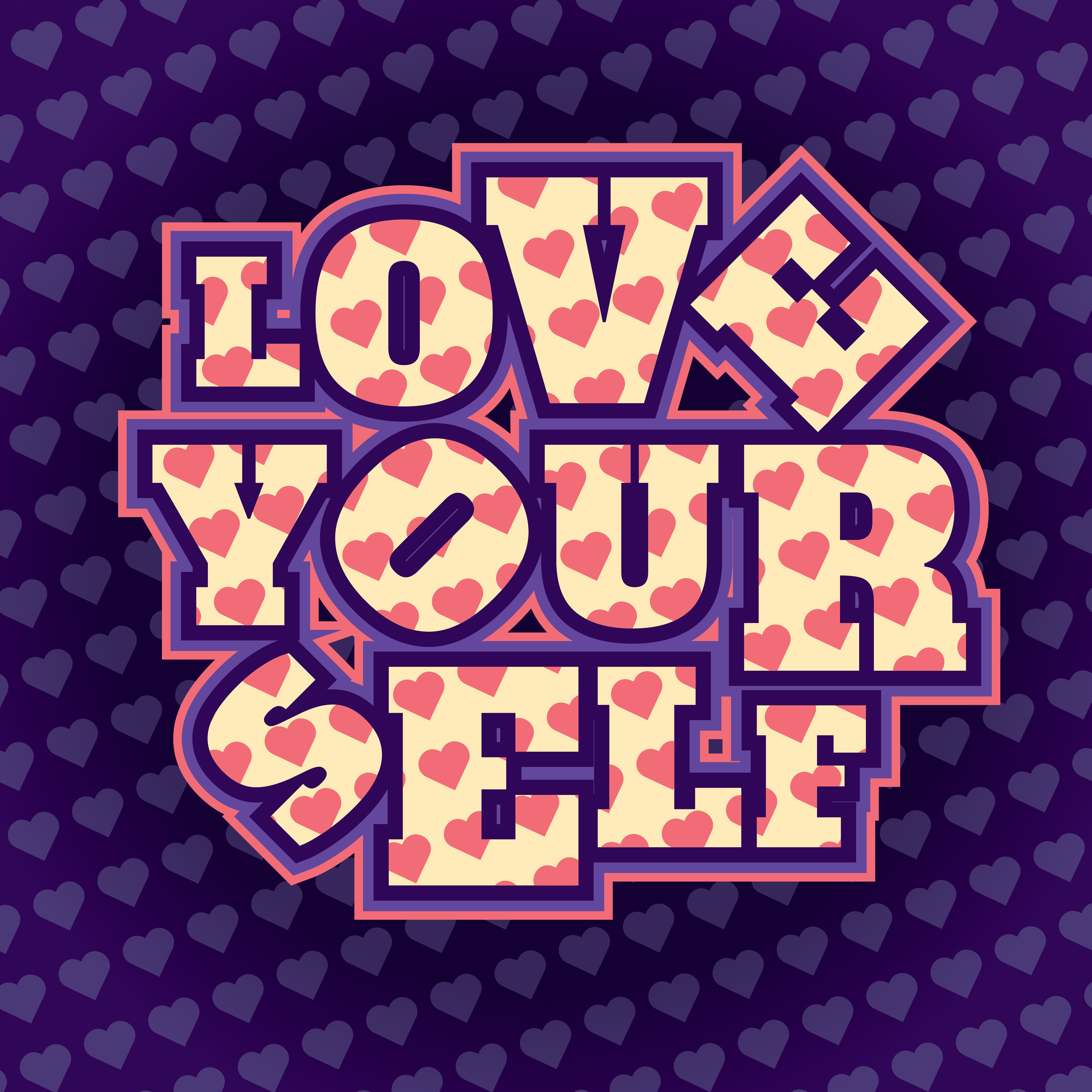 Download Love yourself typography 230928 Vector Art at Vecteezy