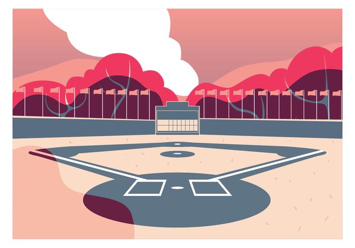 Diseño de Vector de Parque de Béisbol