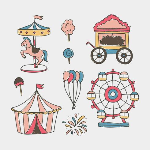 Doodled Fair Elements vector