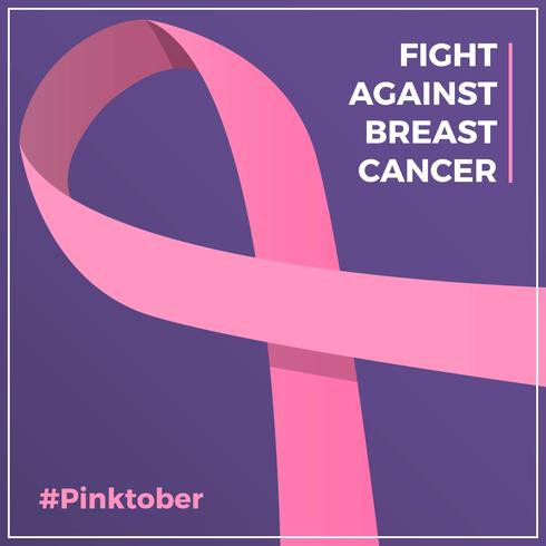 Flat Breast Cancer Awareness Social Media Vector Background Template