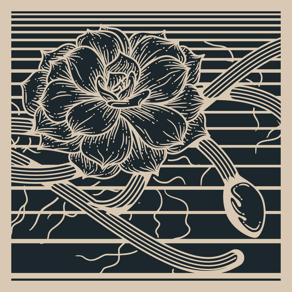 Desert Flower Linocut 230955 Vector Art at Vecteezy