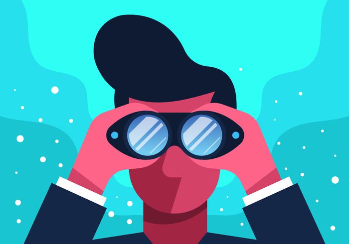 Man Looking with Binocular - Download Free Vectors 