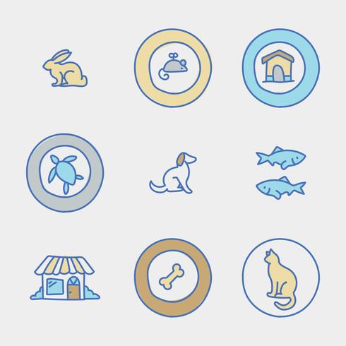 Doodled Pet Grooming Logos vector