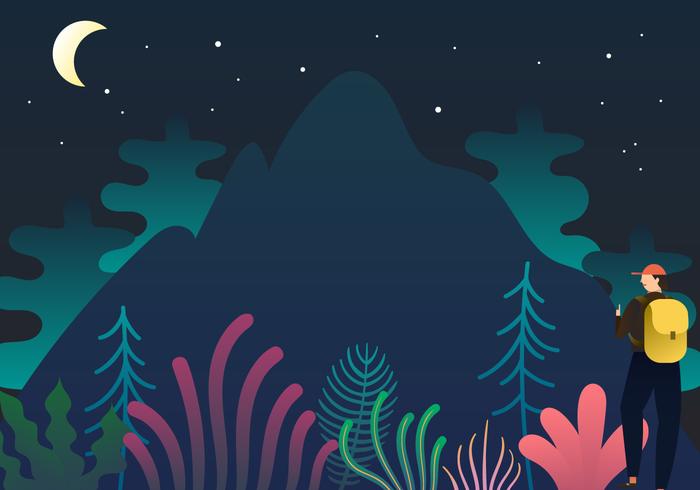 Flat Outdoor Mountain Explorer vector