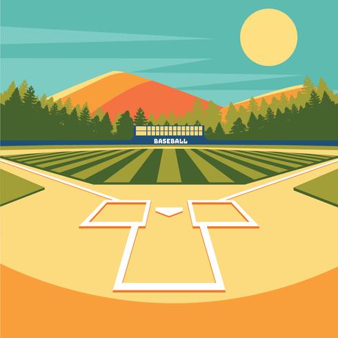 Diseño de Vector de Parque de Béisbol