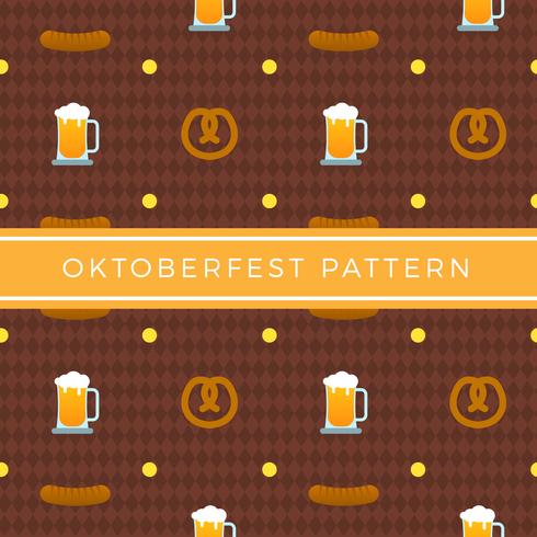 Vector de patrón plano Oktoberfest Elemento