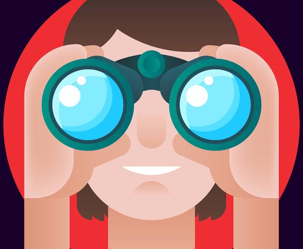 Person Looking In Binoculars vector