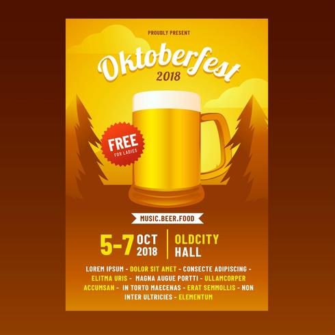 Oktoberfest Flyer Template Vector