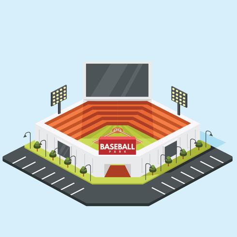 Isometric Baseball Park Vector Design