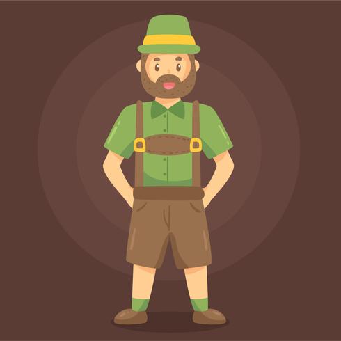 Man In Lederhosen Vector