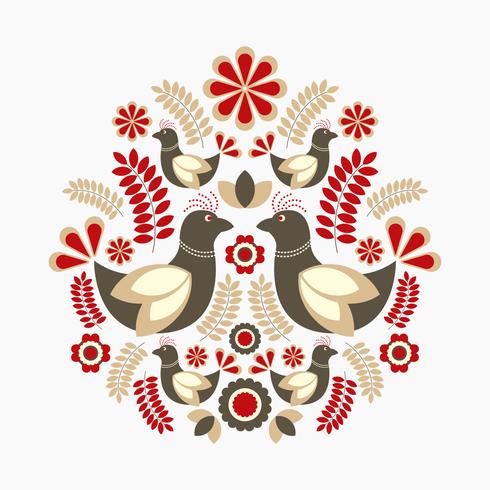 Scandinavian Folk Pattern vector