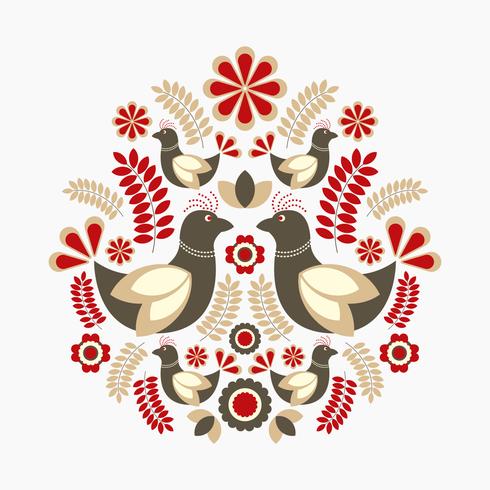 Scandinavian Folk Pattern vector