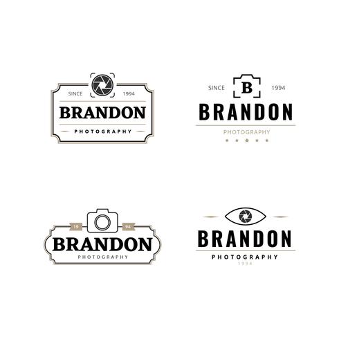 Retro Photography Logo Collection vector