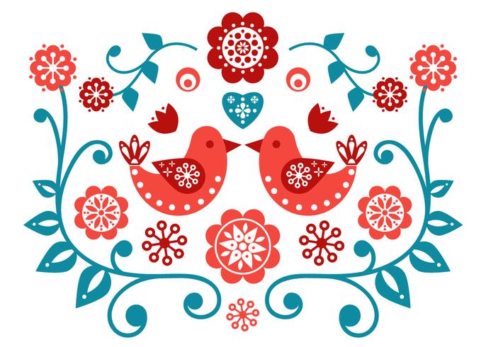 Scandinavian Folk Art Vector