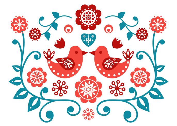 Scandinavian Folk Art Vector