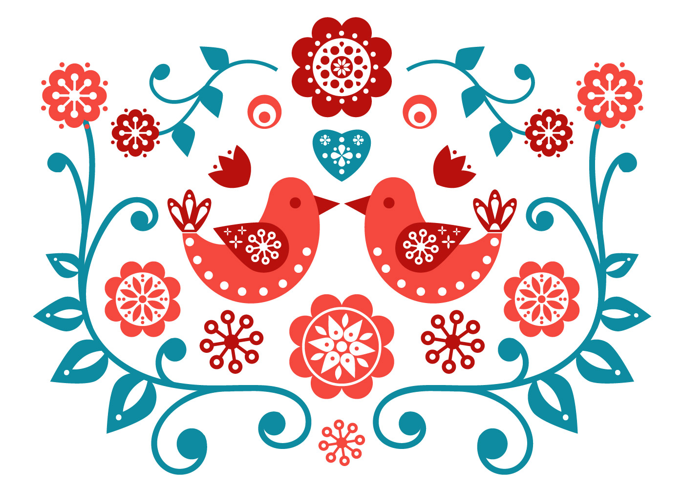 Scandinavian Folk Art Vector 232532 Vector Art At Vecteezy