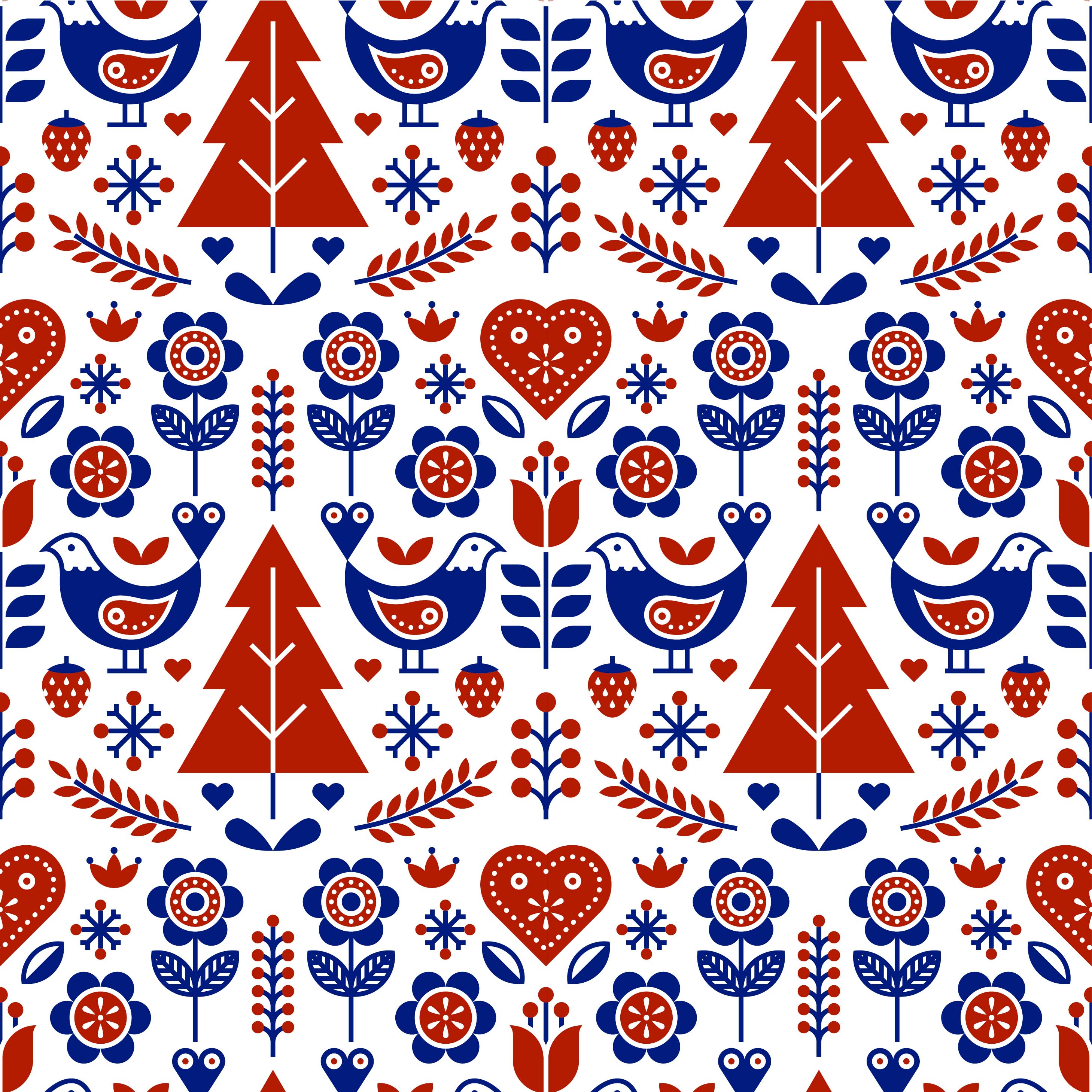 Scandinavian Pattern Wallpaper Folk Art Style Muralsw - vrogue.co