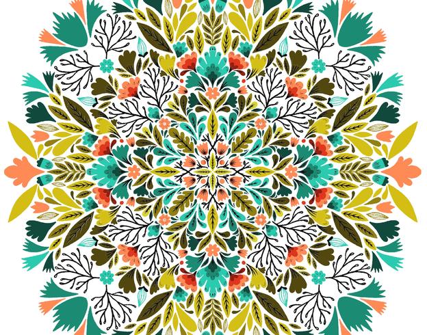 patrón floral simétrico vector