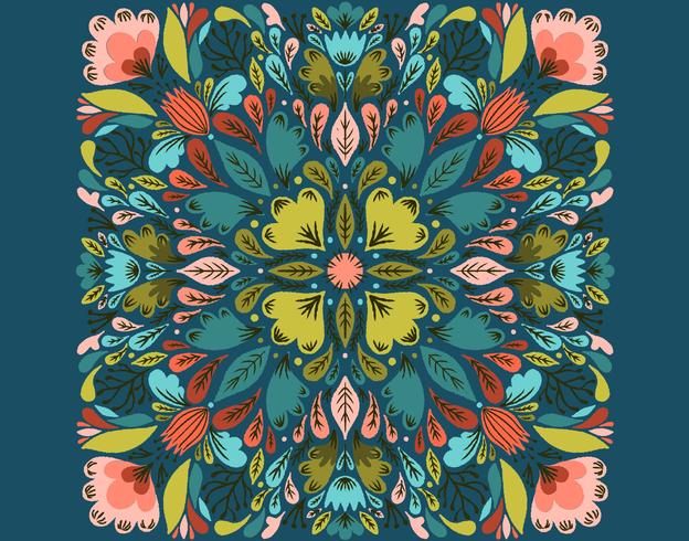 symmetrical floral pattern vector