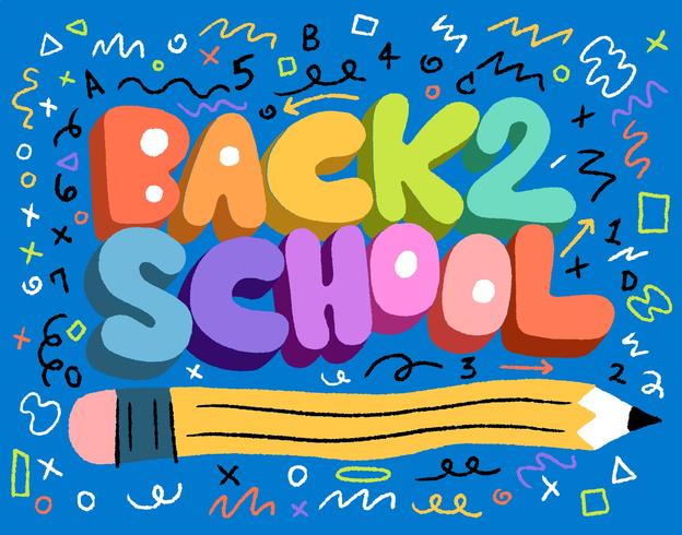 back to school lettering vector