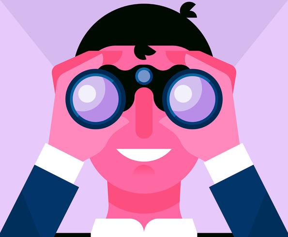 Person Looking In Binoculars vector