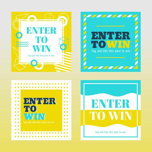 Instagram Contest Template Vector