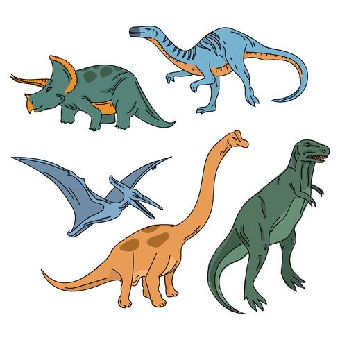 Dinosaurios realistas coloridos vector