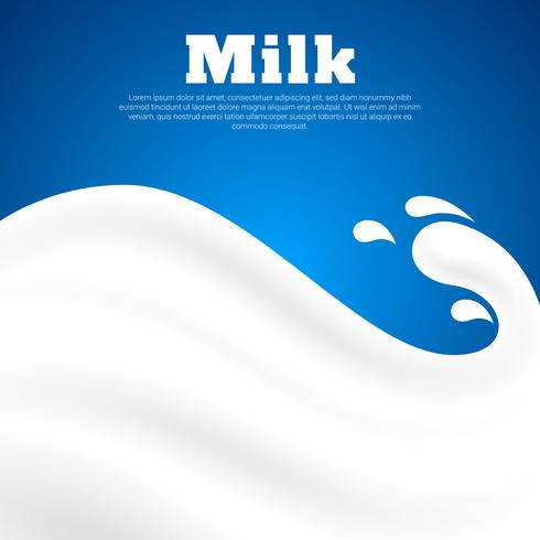 Milk Wave Realistic Advertising Vector Illustration
