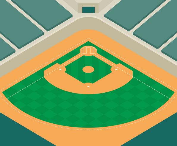 Ilustración del parque de béisbol vector