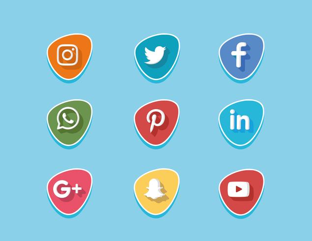 Social Media Icons Set Vector