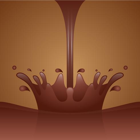 Hot Chocolate Splash Close-up On Dark Background vector