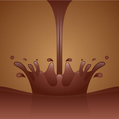 Hot Chocolate Splash Close-up On Dark Background vector