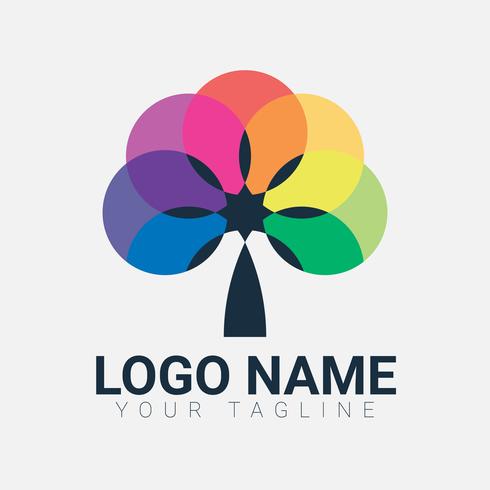 Tree Logo Abstract Design Logo Negative Space Style vector