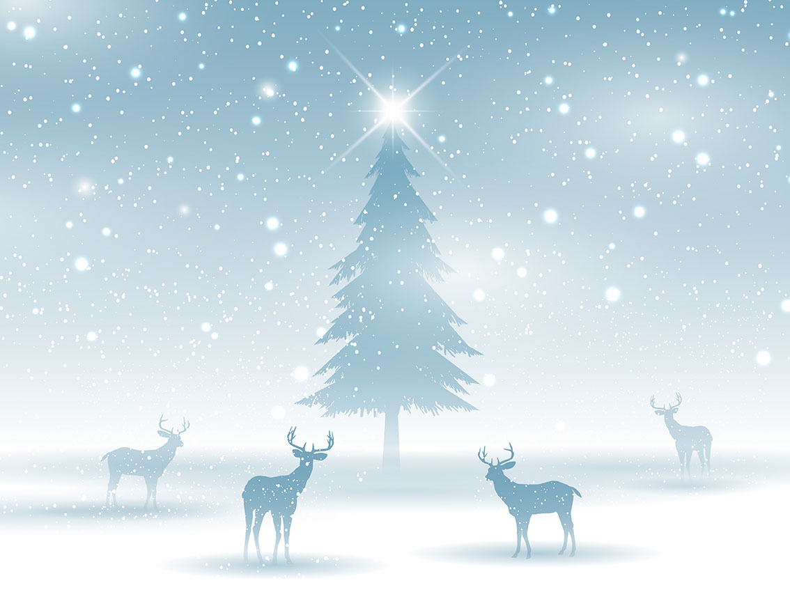 Download Winter landscape with deer 233635 Vector Art at Vecteezy