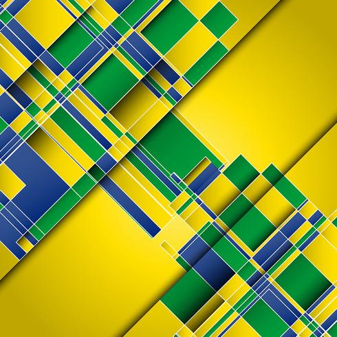 Fondo abstracto con colores de la bandera de Brasil vector