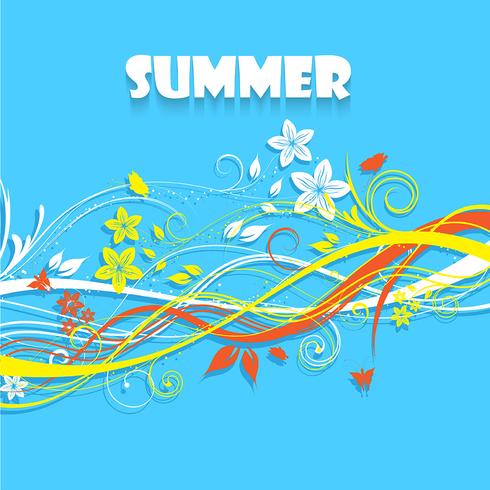 Floral summer background vector