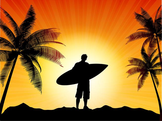 Surfer silhouette vector