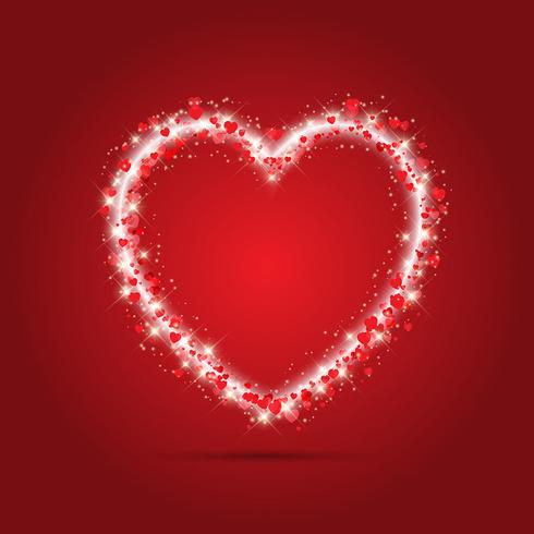 Sparkle heart background vector