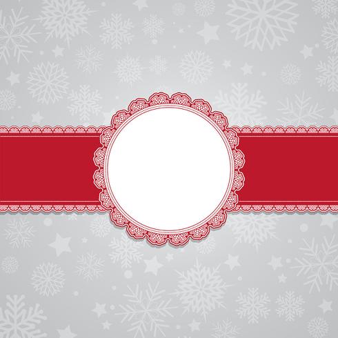 Fondo de copo de nieve de Navidad con etiqueta en blanco vector