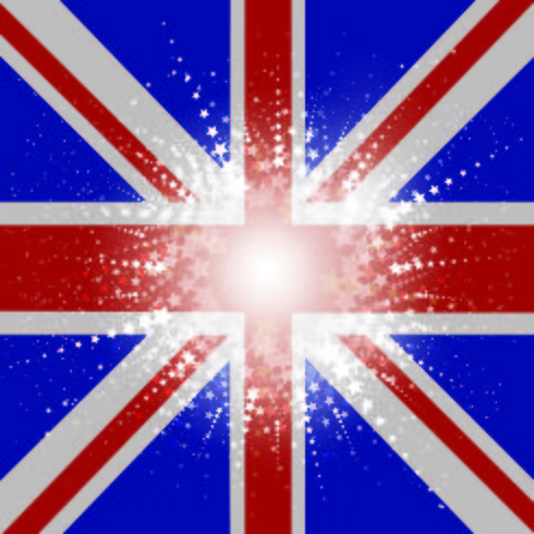 Starry Union Jack Flag background vector
