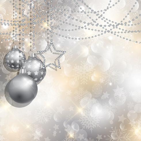 Silver christmas background vector