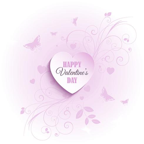 Floral Valentine's Day background vector