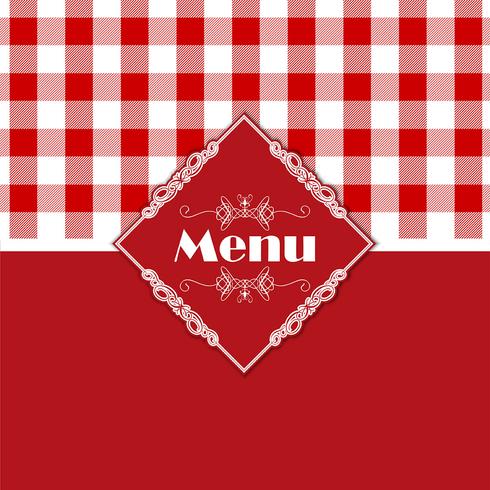 Gingham pattern menu design  vector