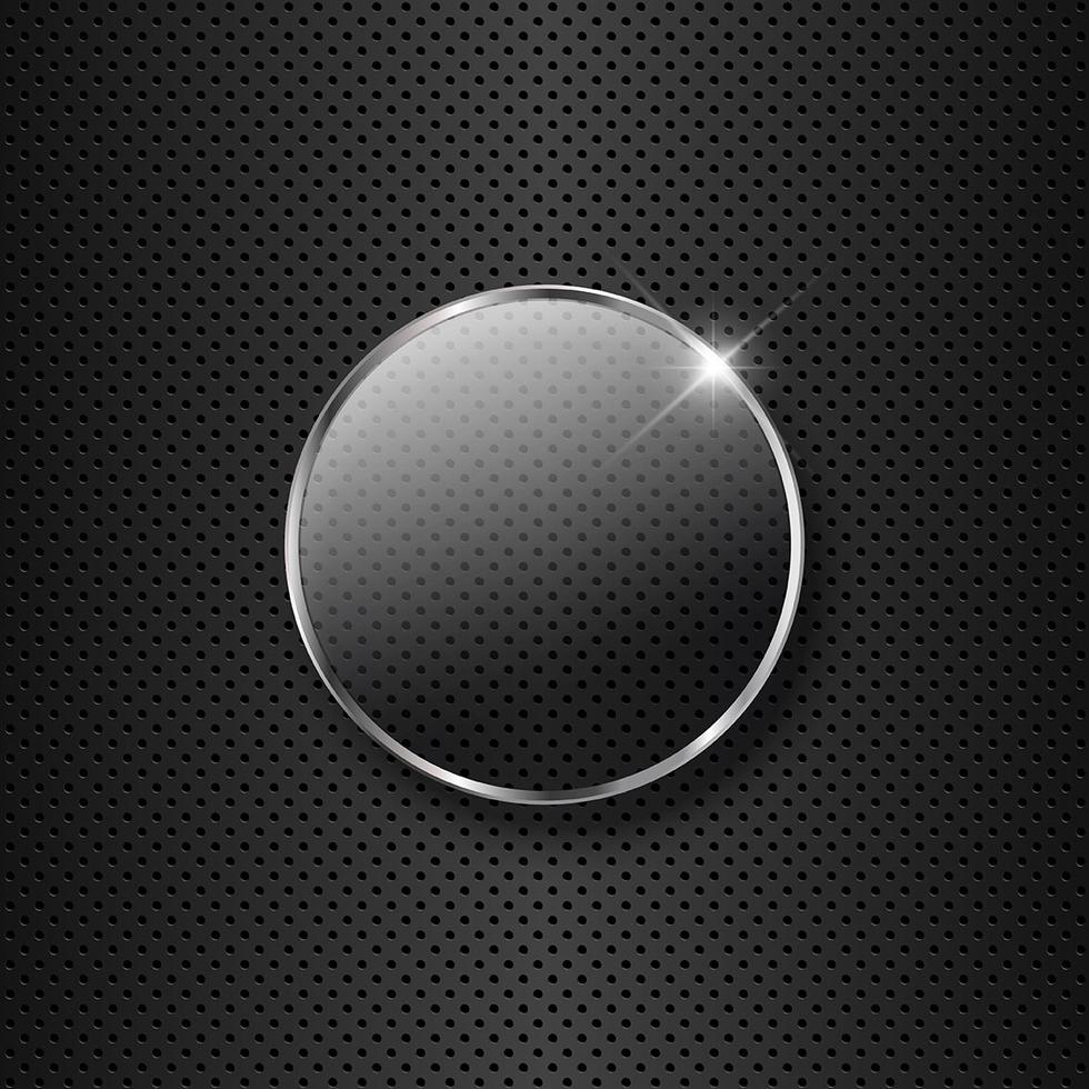 Glass button on a metal background 234059 Vector Art at Vecteezy