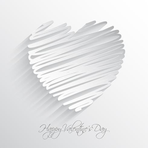 Scribble heart background vector